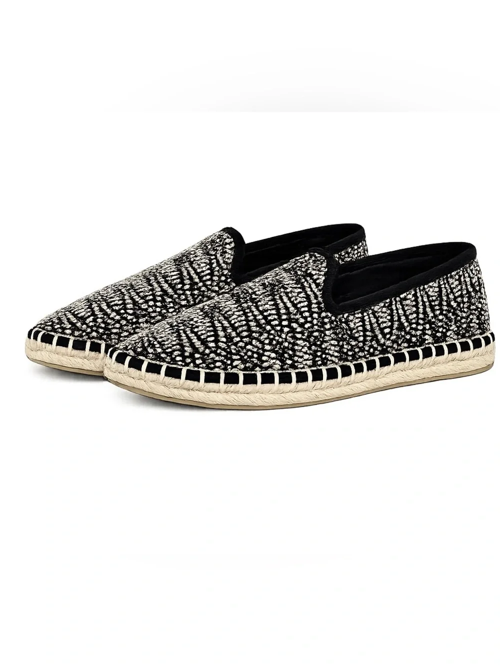 Universal Thread Black & Ivory Patterned Espadrille Flats Size 7 NWT